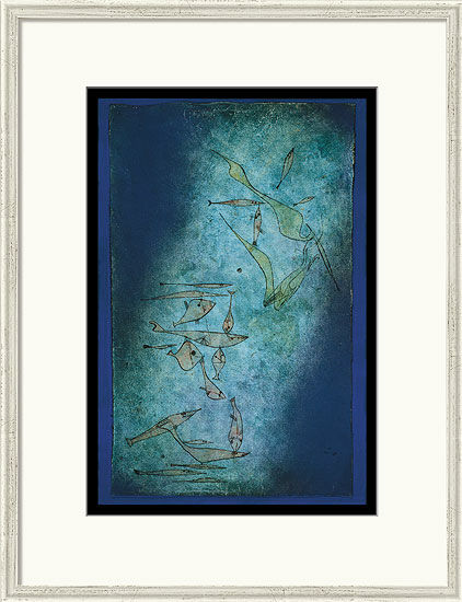 Bild "Fischbild" (1925), gerahmt von Paul Klee