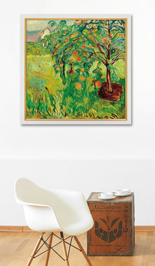 Picture "Apple Tree by the Studio" (1920-28), framed by Edvard Munch