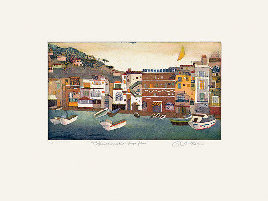 Tableau "Dreaming Harbour" (2012), non encadré von Jutta Votteler