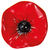 Blütenbrosche "Klatschmohn", Porzellan