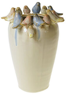 Keramikvase mit Vögeln