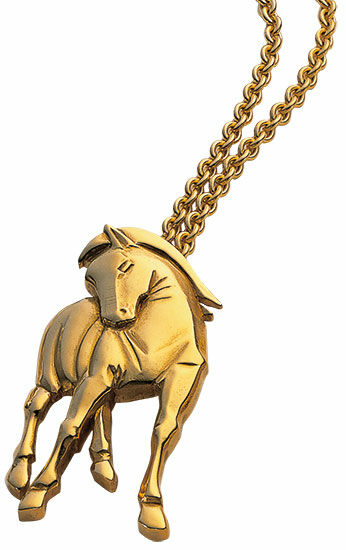 Pendant "Hommage à Franz Marc" with chain, gold-plated version by Franz Marc