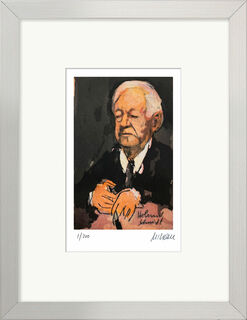 Picture "Helmut Schmidt", framed by Armin Mueller-Stahl