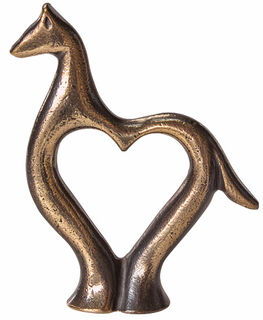 Skulptur "Herziges Pferd", Bronze