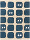 Matta "Owl blue" (120 x 170 cm) av Bleuu-Studio