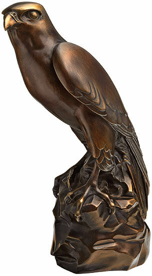Sculpture "Falcon", version en bronze collé von Thomas Schöne