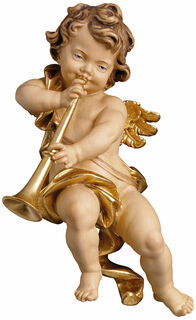 Wooden figure "Cherub With Trombone"