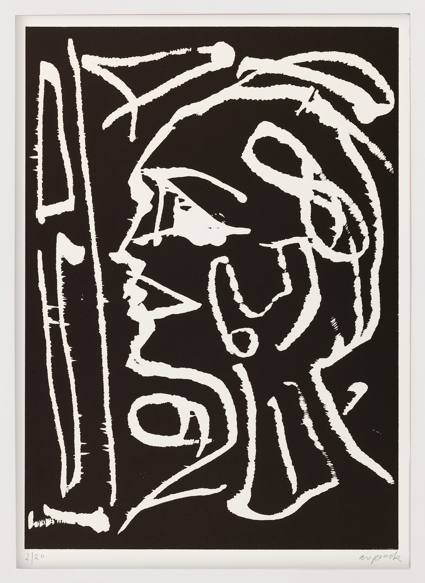 Beeld "Hoofd bij het raam" (1990) von A. R. Penck