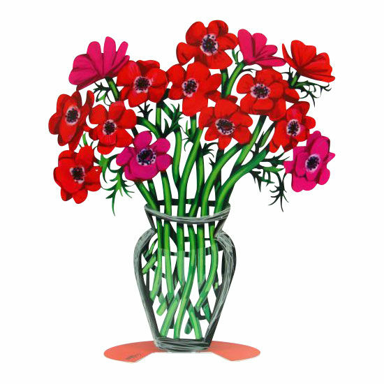 Doppelseitige Standskulptur "Poppies Vase" von David Gerstein