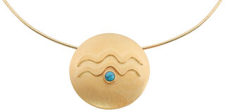 Zodiac necklace "Aquarius" (21.01.-19.02.) with lucky turquoise stone