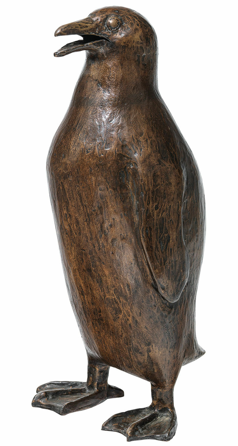 Haveskulptur "Pingvin", bronze von Kurt Arentz