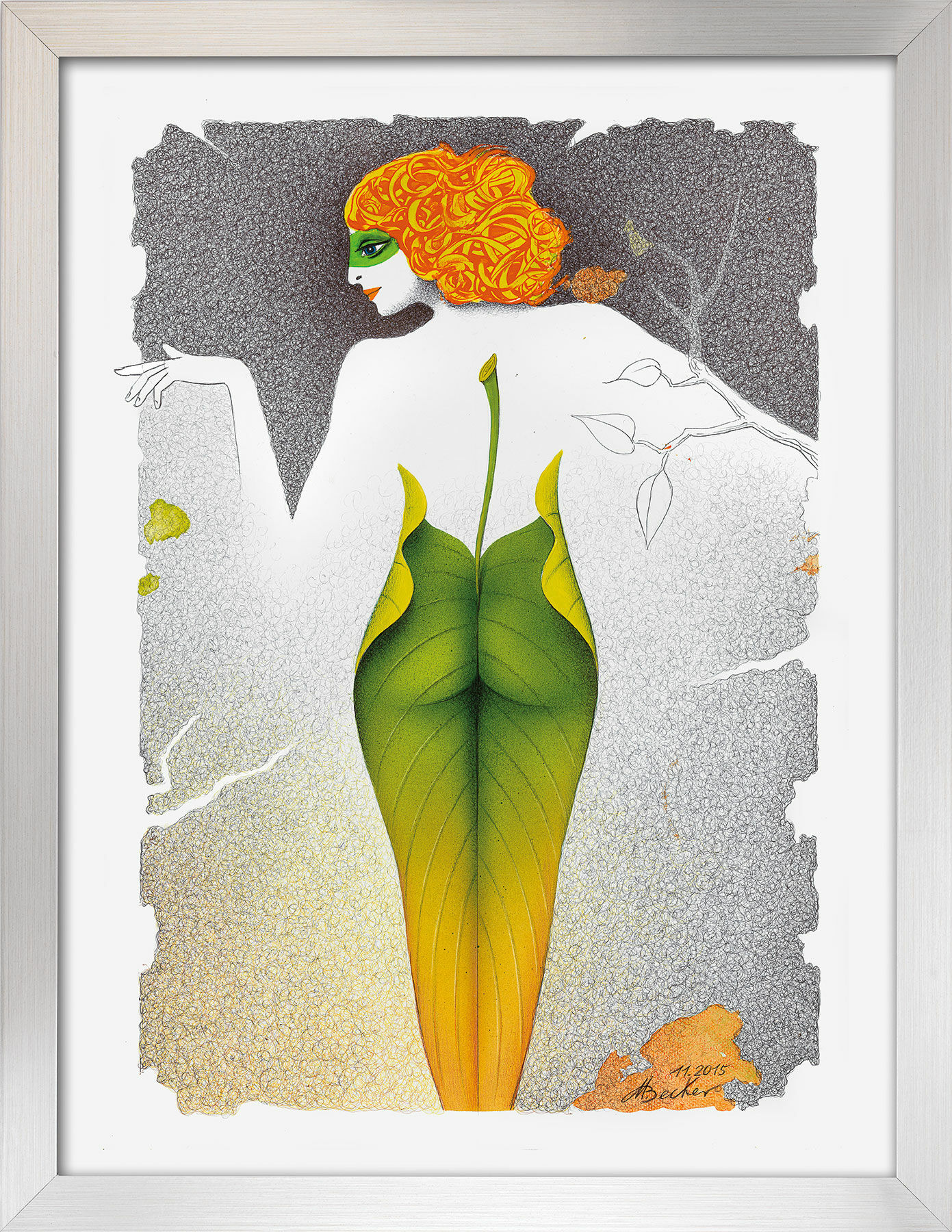 Picture "Leaf Figure" (2015), framed by Michael Becker