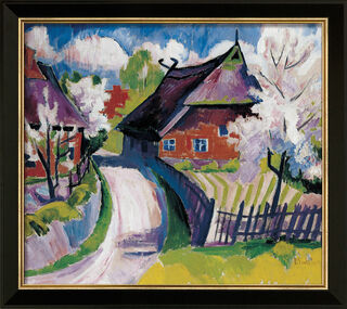 Picture "Spring Blossom" (c. 1919), black and golden framed version by Max Pechstein