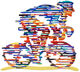 Sculpture sur pied double face "Racer" de David Gerstein