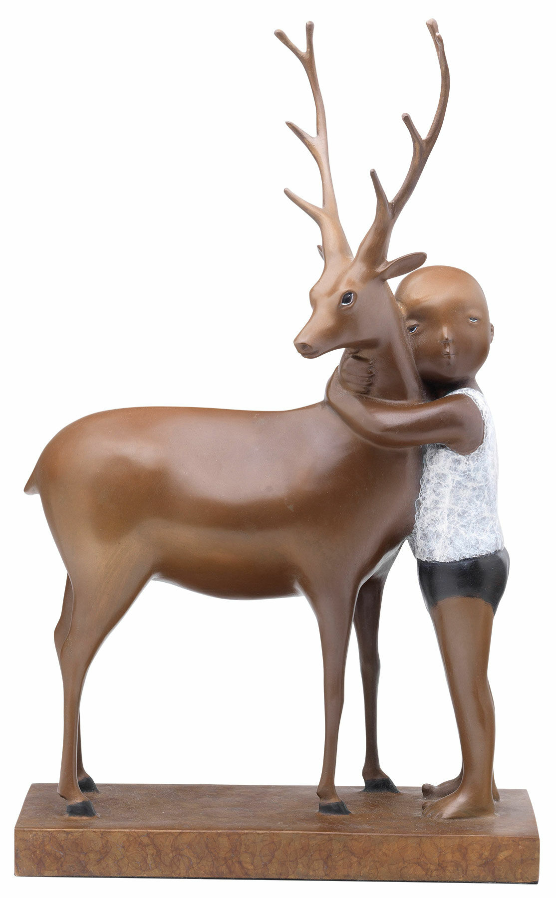 Sculpture "Best Friends" (2016), bronze by Zhang Hui