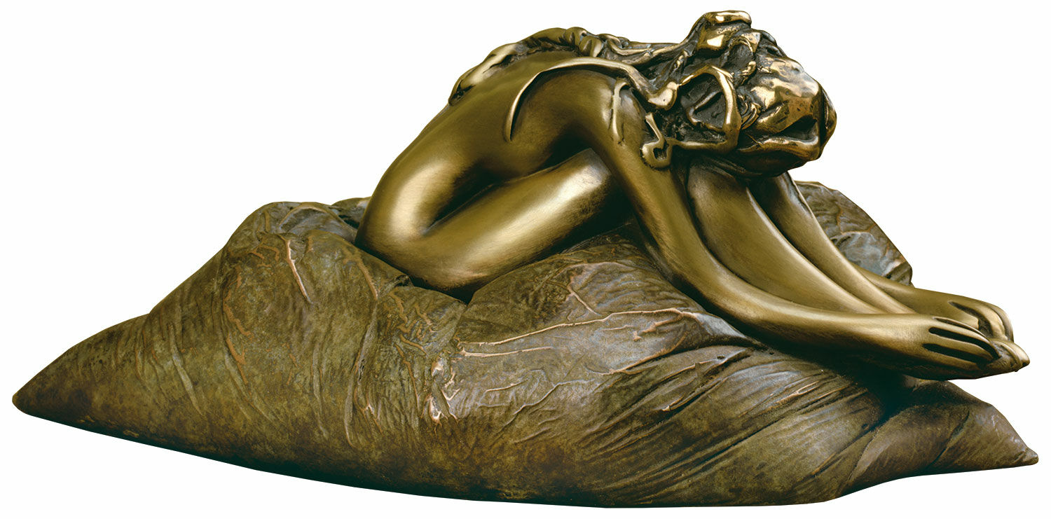 Skulptur "På puden", bronze von Bruno Bruni