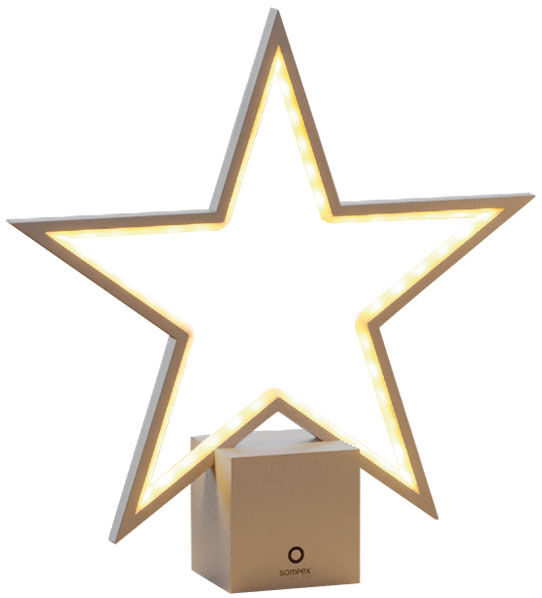 Oggetto luminoso a LED senza fili "Star" (piccolo, altezza 33,5 cm), dimmerabile