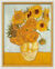 Bild "Zwölf Sonnenblumen in einer Vase" (1888), gerahmt
