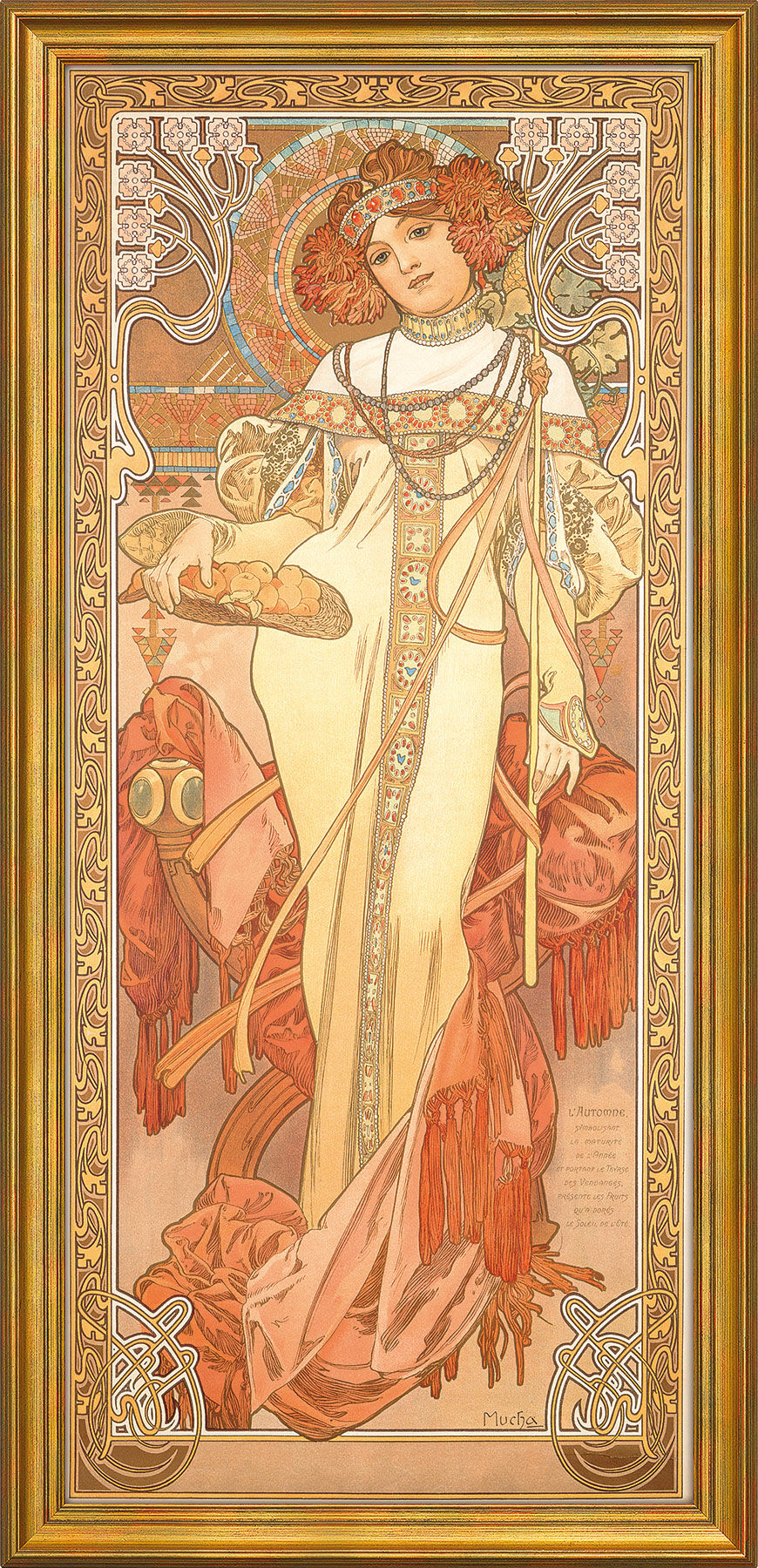 Picture "Autumn", framed by Alphonse Mucha