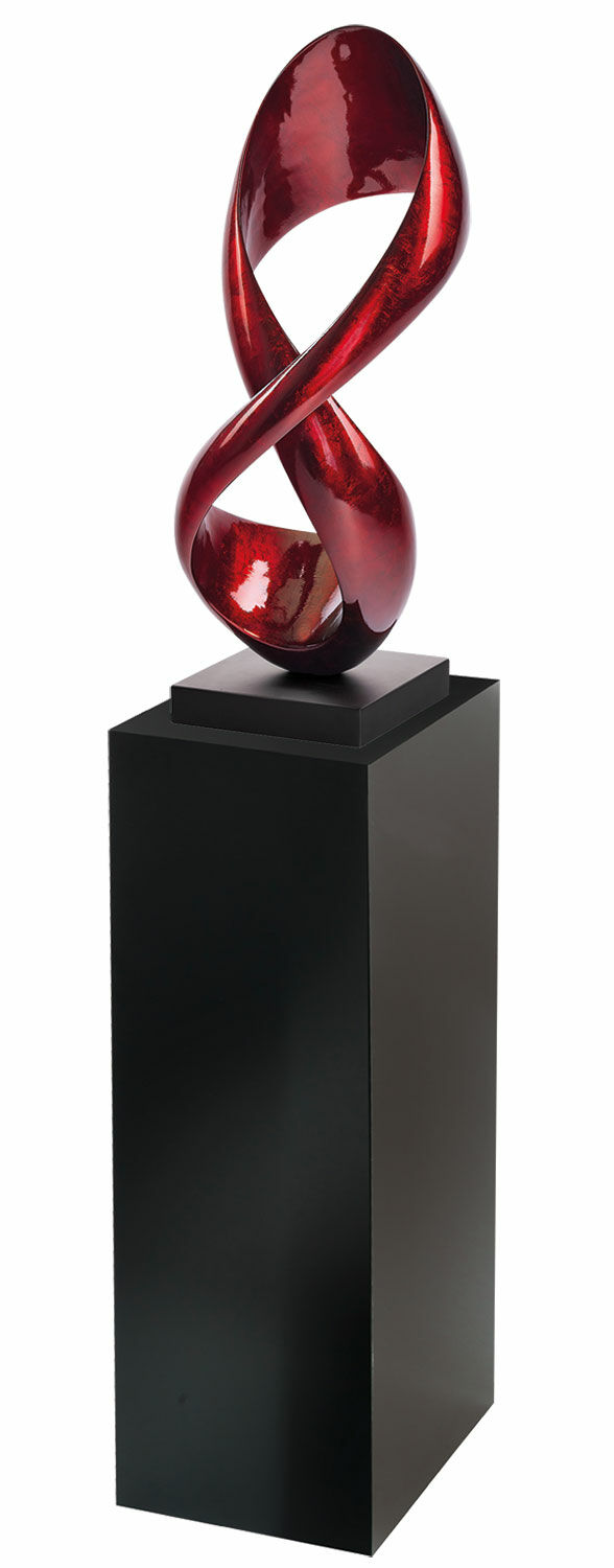Sæt med skulpturen "Infinity" (rød version) og dekorativ søjle