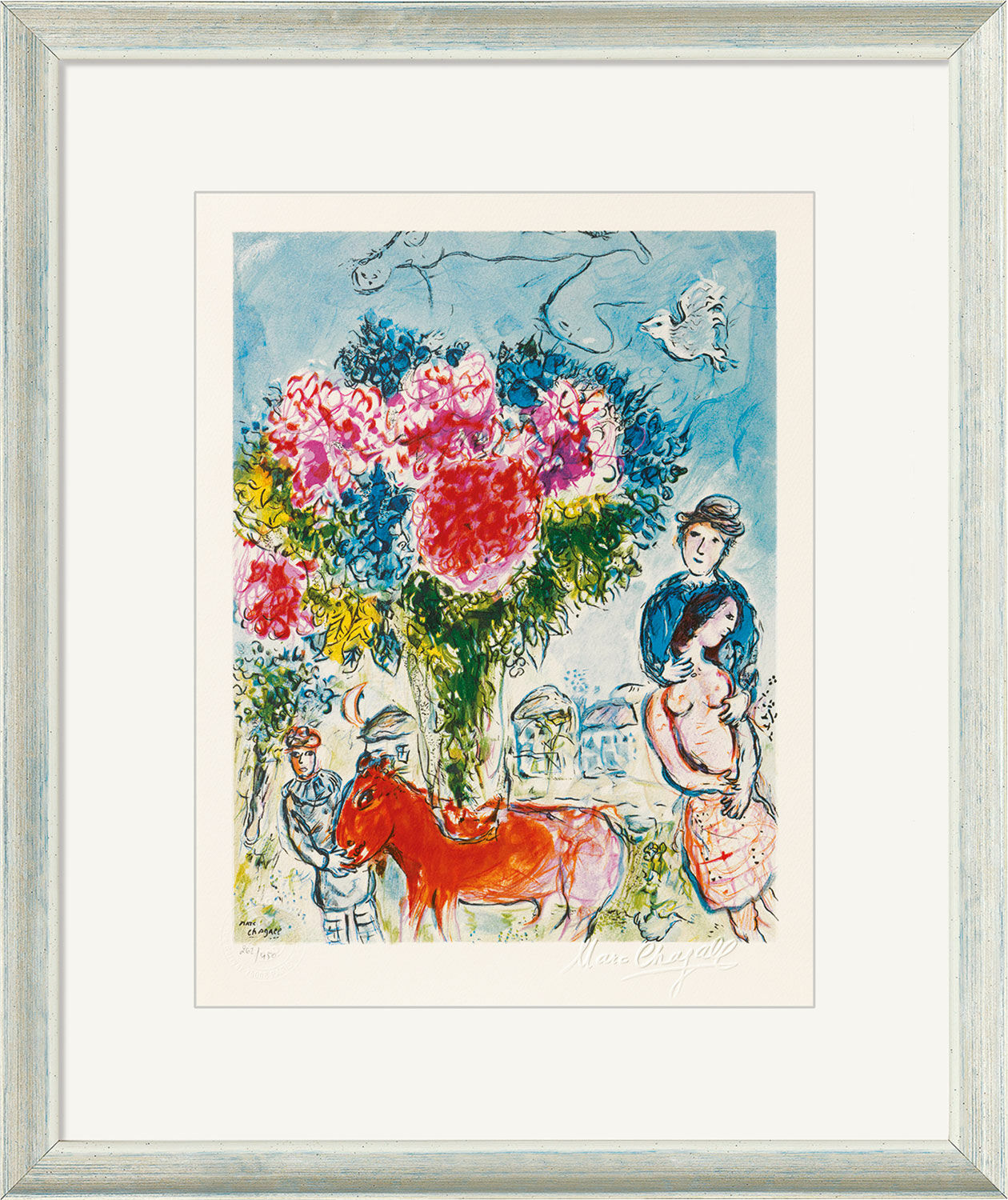 Bild "Personnages fantastiques" (1974), gerahmt von Marc Chagall