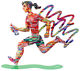 Sculpture sur pied double face "Jogging Woman" (Femme en jogging) de David Gerstein