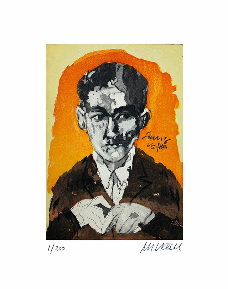 Billede "Franz Kafka" (2022), uindrammet von Armin Mueller-Stahl