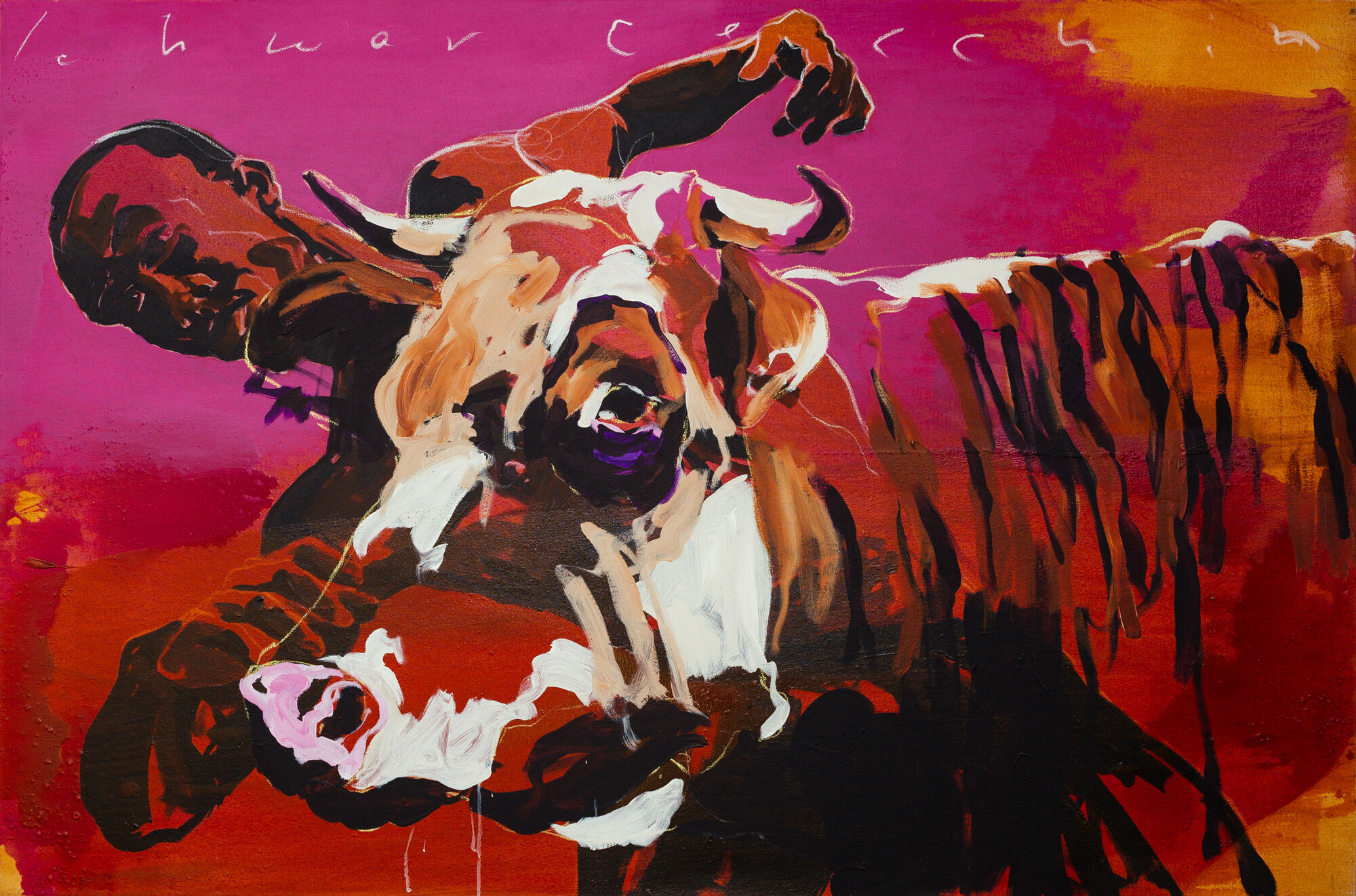 Tableau "Danseuse avec vache" (2020) (Pièce unique) von Stephan Geisler