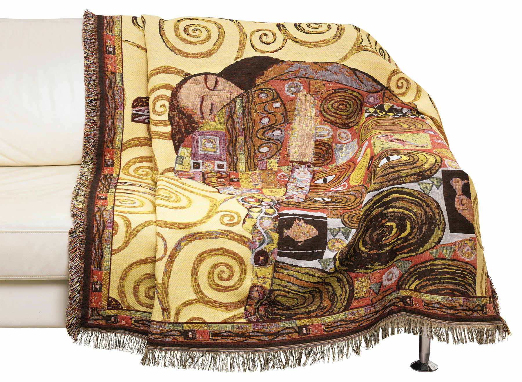 Wohnplaid "Die Erfüllung" von Gustav Klimt