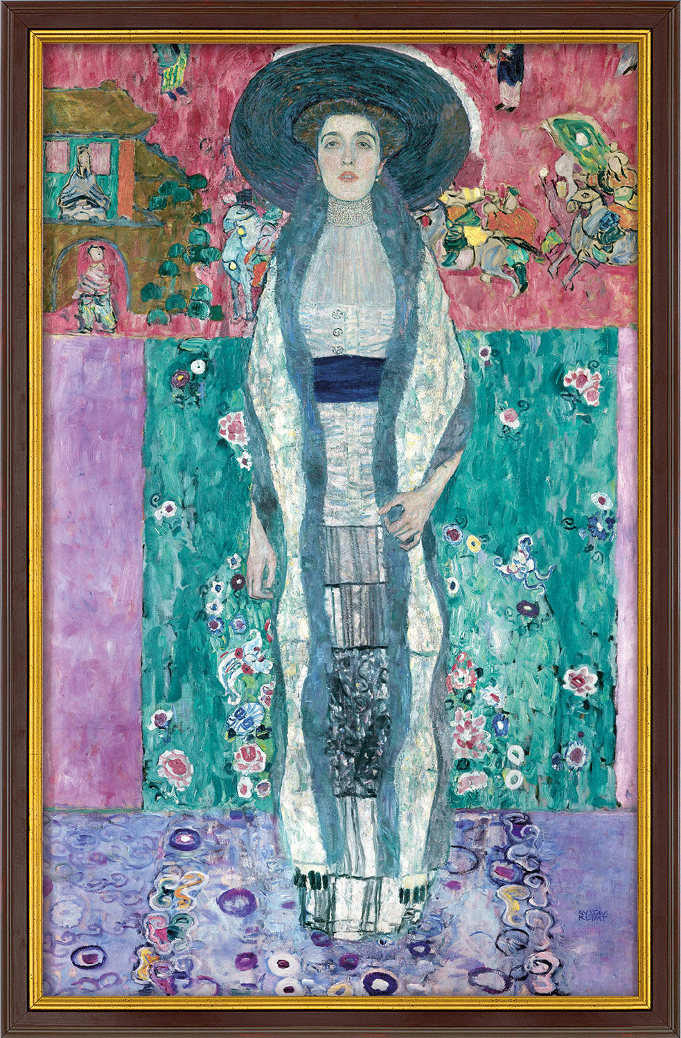 Beeld "Portret van Adele Bloch-Bauer II" (1912), ingelijst von Gustav Klimt