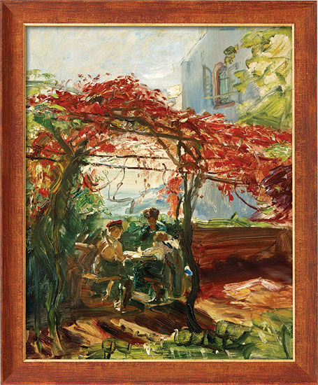 Picture "Wine Arbour on Neukastel" (1917), framed by Max Slevogt
