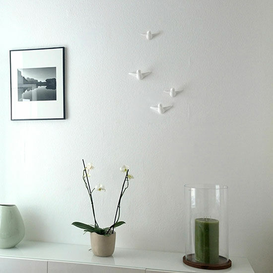 Dekorative genstande "Flyvende fugle", sæt med 4 stk.