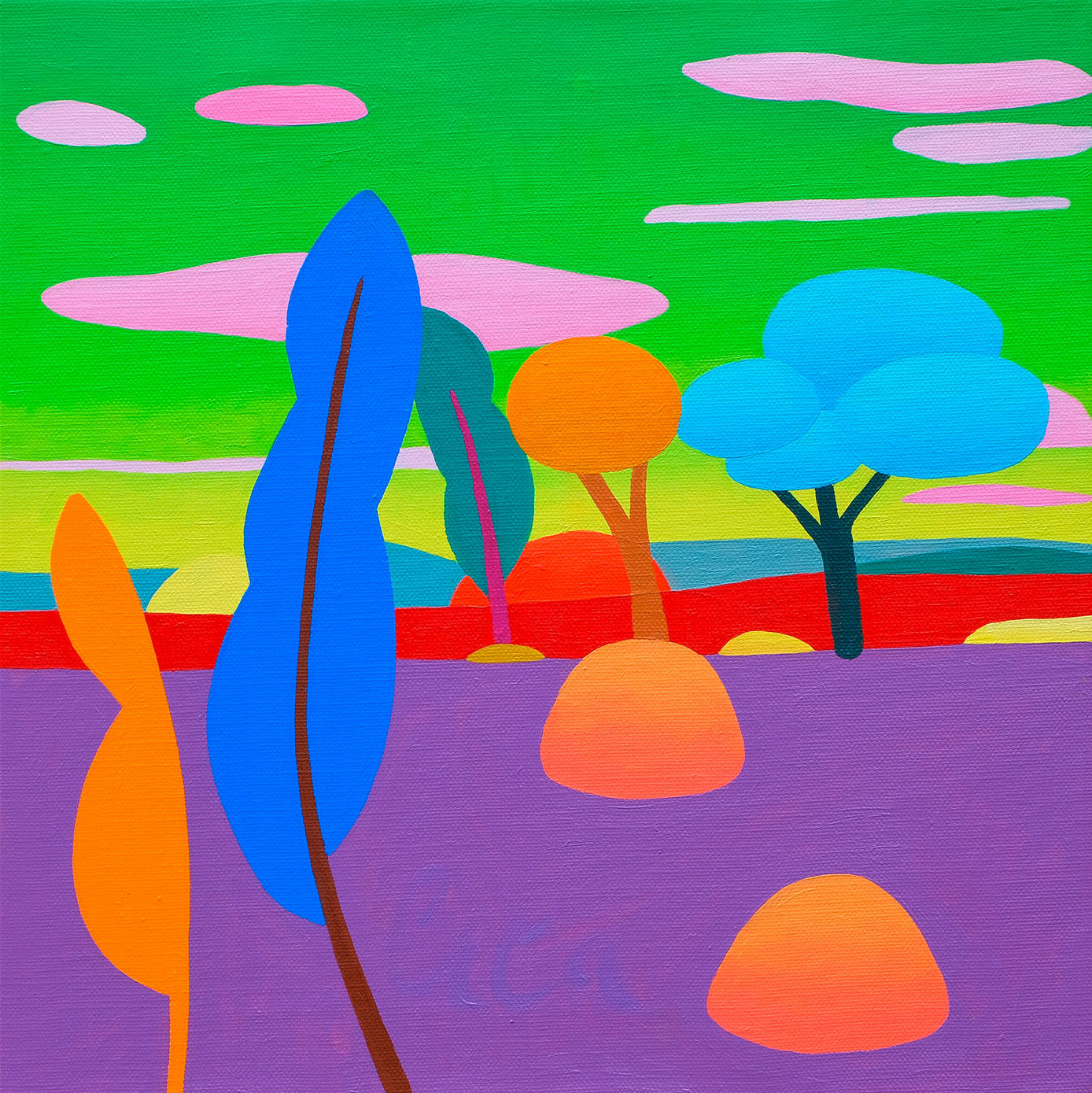 Billede "Landskab med skyer 7" (2020) (Original / Unikt værk), på båreramme von Julia Steinberg
