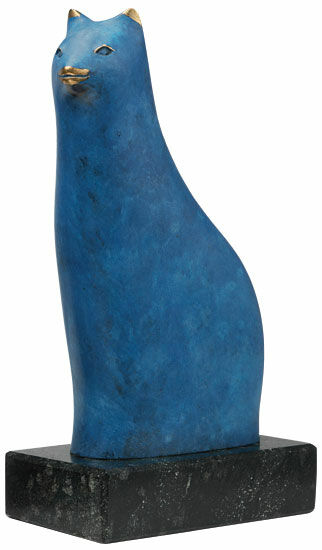 Skulptur "Blå kat", bronze von Falko Hamm