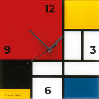 Wall clock "Composition in Red, Blue, Yellow and Black"