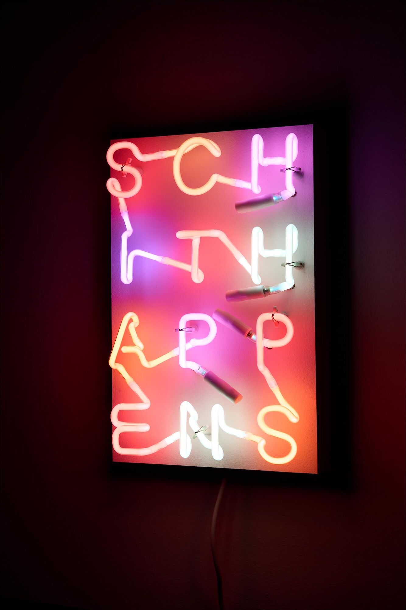 Wall object "SCHITHAPPENS" (2023) by Albert Hien