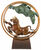 Sculpture "Taureau et ours dans une roue", bronze