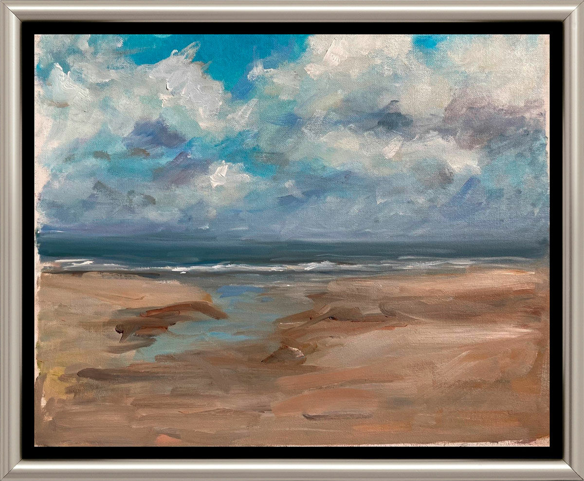 Picture "Summer Day by the Sea" (2021) (Original / Unique piece), framed by Anke Gruss