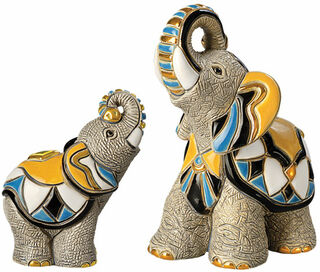 Keramikfiguren "Zwei Elefanten" im Set
