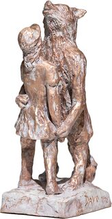 Skulptur "Rödluvan" (2025), brons