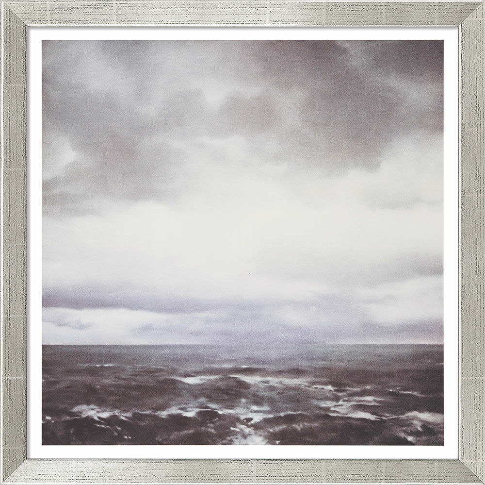 Tableau "Paysage marin (nuageux)" (1969), version encadrée argentée von Gerhard Richter