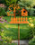 Objet de jardin / silhouette "Cabane à oiseaux sur tige métallique"