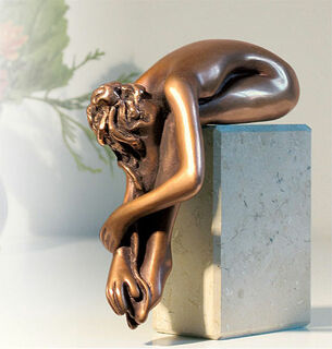 Sculpture "La Calma", bronze on marble pedestal by Bruno Bruni