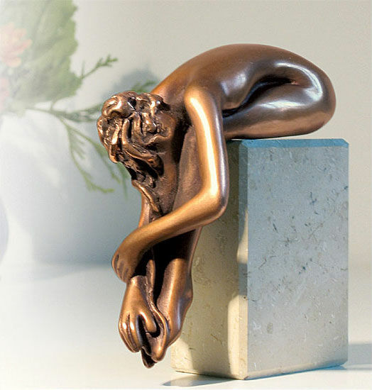 Skulptur "La Calma", bronze på marmorsokkel von Bruno Bruni