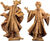Set of 2 sculptures "Cosmas" and "Damian", cast with wood finish