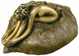 Skulptur "Auf dem Kissen", Bronze