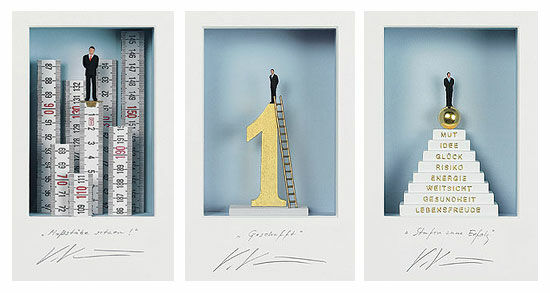 Sæt af 3D-billeder "Setting Standards", "Done" og "Steps to Success" von Volker Kühn