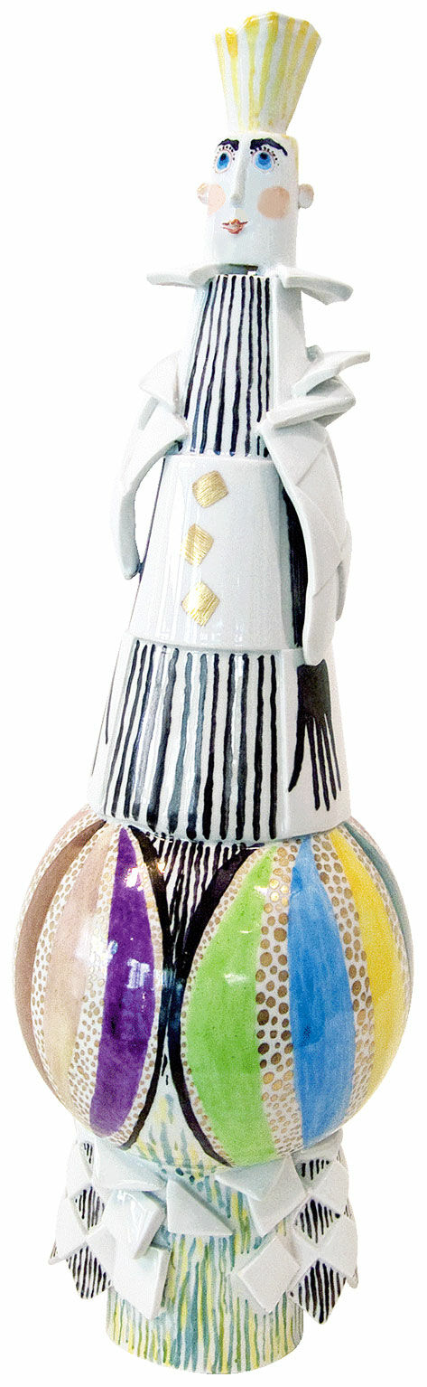 Skulptur "Balloon Ride" (2013) (Original / unika), håndmalet porcelæn von Peter Strang