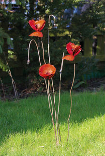 Garden stake flower set "Poppy", 3-pcs.