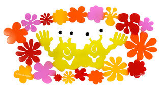 Scultura murale "Coppia di mostri tra i fiori", acciaio